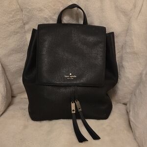 Kate Spade Black Pebbled Backpack